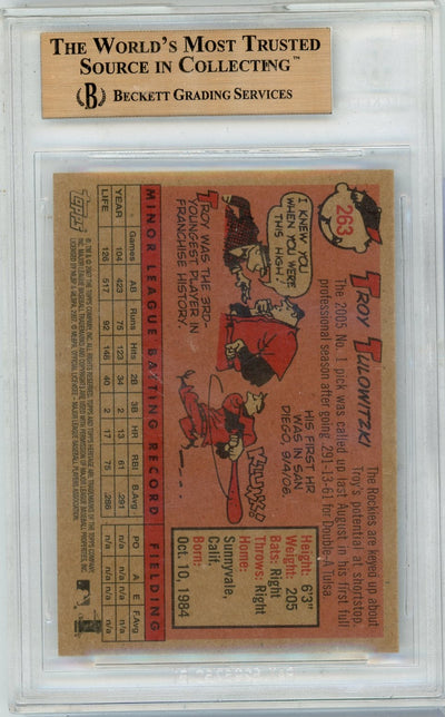 Troy Tulowitzki 2006 Topps Heritage rookie card BGS 9.5