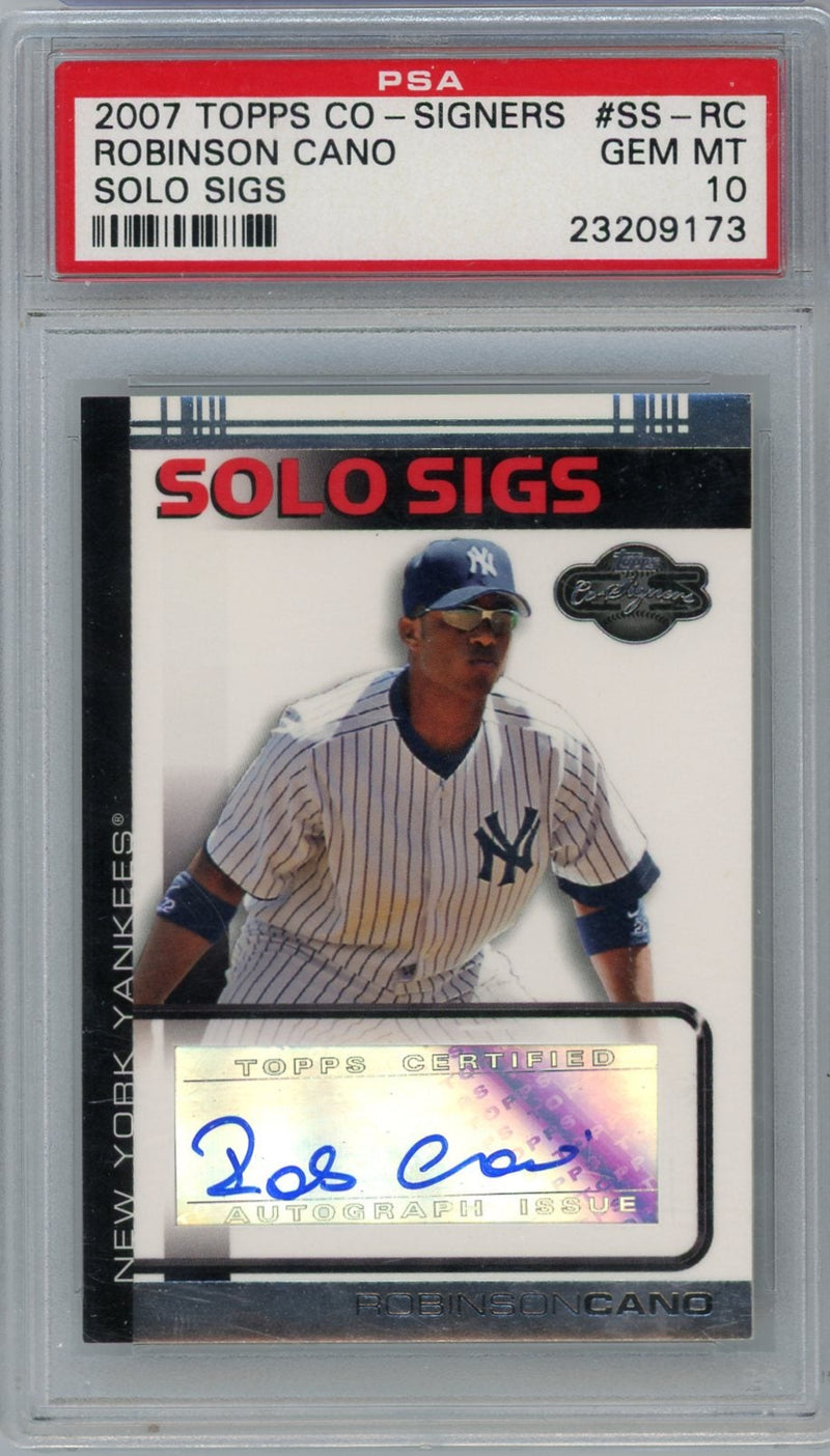Robinson Cano 2007 Topps Co-Signers Solo Sigs autograph PSA 10