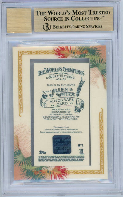 Robinson Cano 2006 Topps Allen & Ginter mini-framed autograph BGS 9.5 AUTO 10