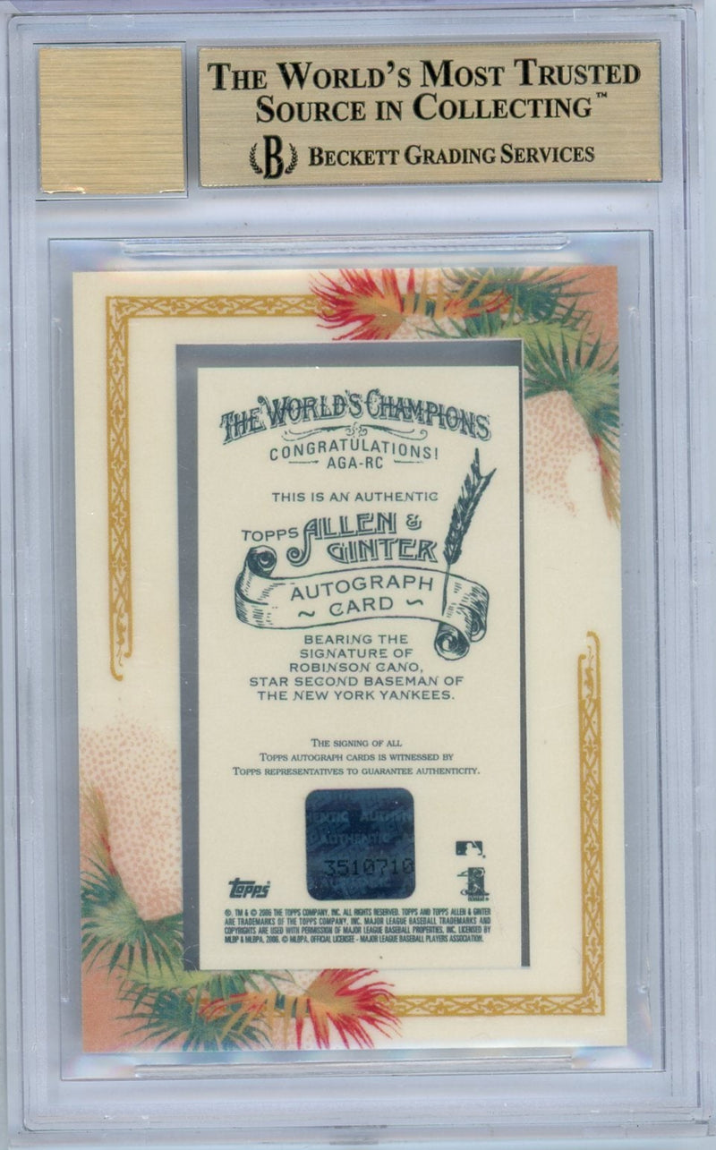 Robinson Cano 2006 Topps Allen & Ginter mini-framed autograph BGS 9.5 AUTO 10