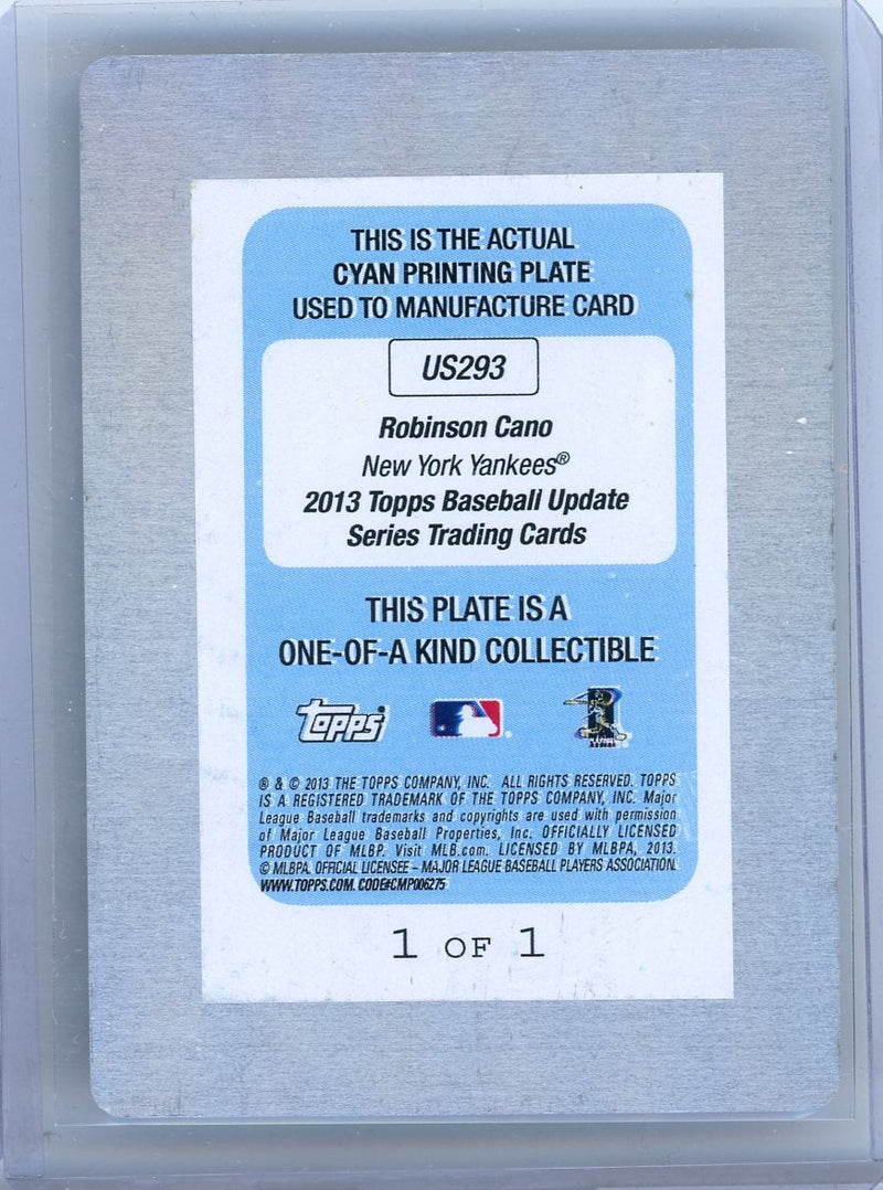 Robinson Cano 2013 Topps Update Cyan Printing Plate 