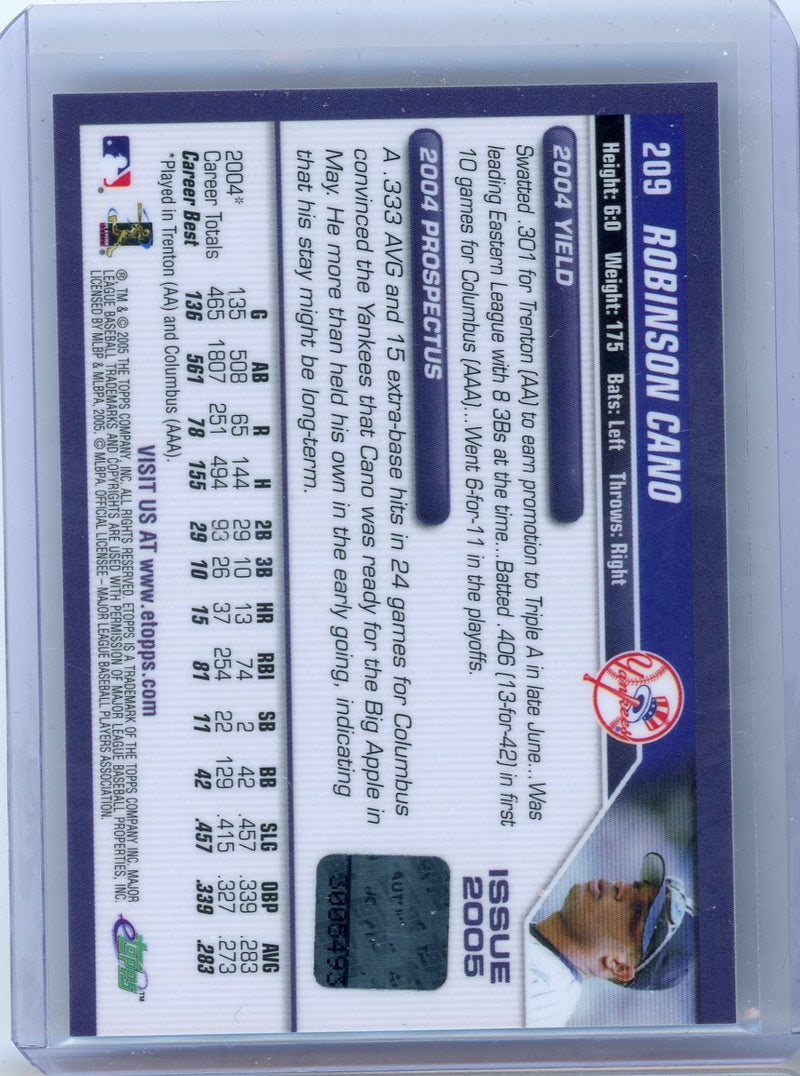Robinson Cano 2005 E-Topps autograph