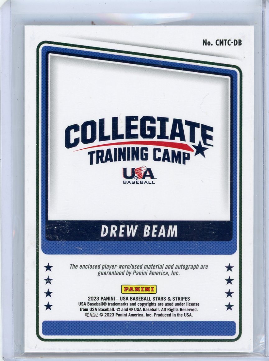 Drew Beam 2023 Panini Stars & Stripes Team USA autograph relic #'d 08/20
