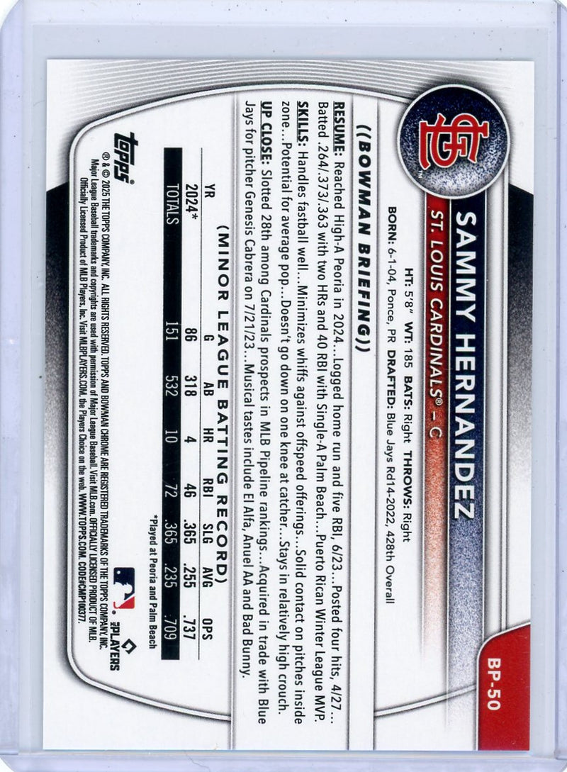 Sammy Hernandez 2025 1st Bowman Logo Foil