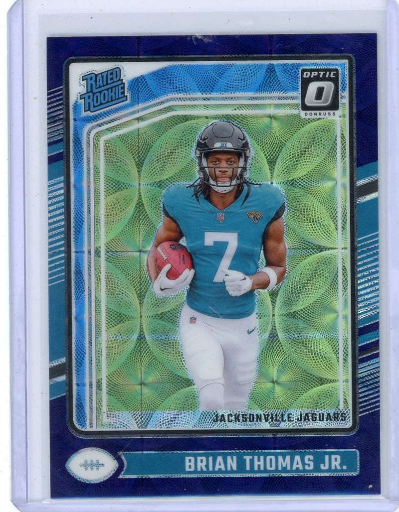 Brian Thomas Jr. Panini Donruss Optic Rated Rookie Blue Scope Prizm