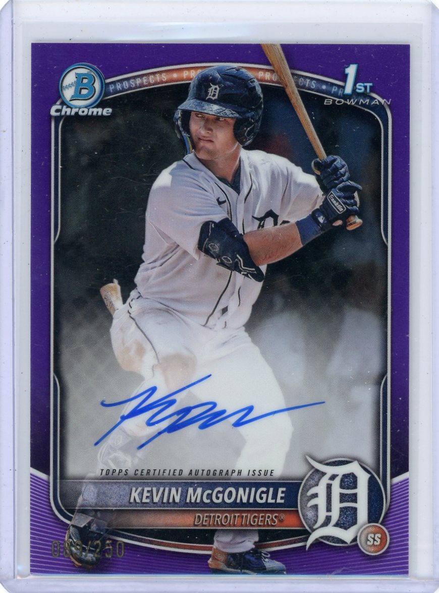 Kevin McGonigle 2025 1st Bowman Chrome autograph purple refractor #'d 089/250