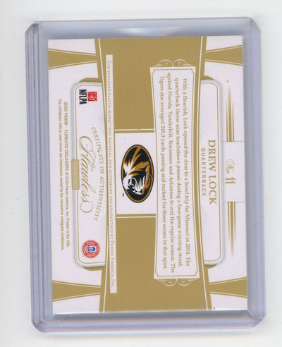 Drew Lock 2020 Panini Flawless Collegiate game-used dual-relic autograph silver #'d 03/15