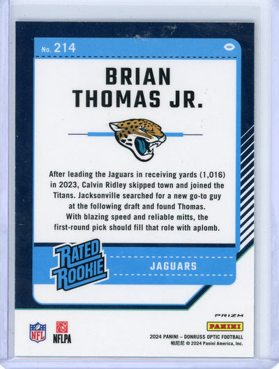 Brian Thomas Jr. Panini Donruss Optic Rated Rookie Blue Scope Prizm