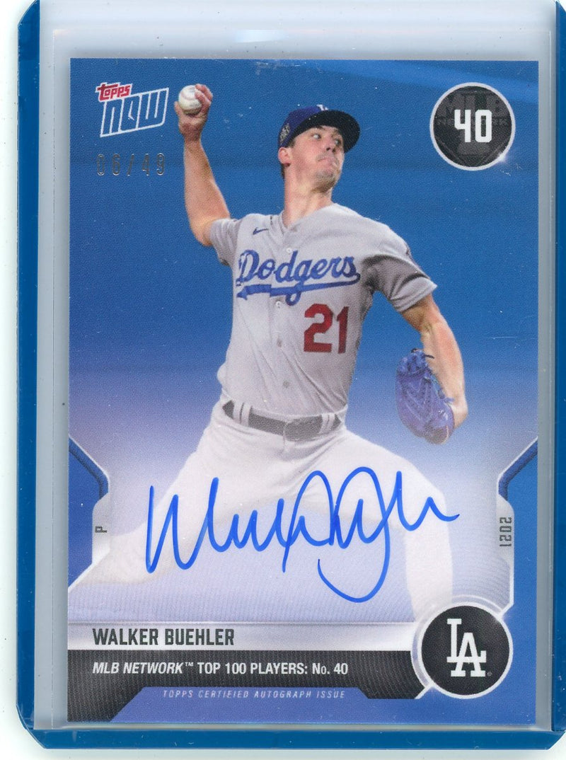 Walker Buehler 2021 Topps NOW Top-100 autograph blue 