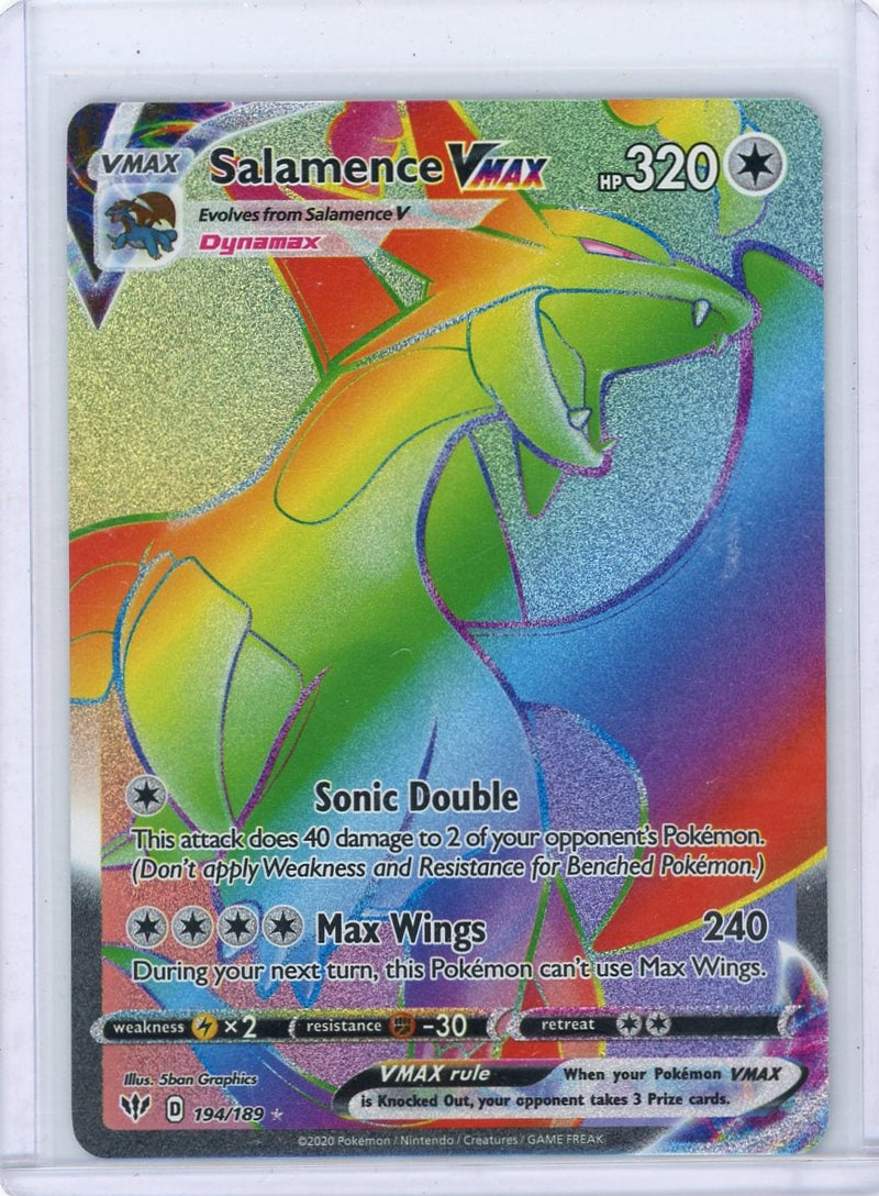 Salamence Vmax Pokémon Darkness Ablaze Rainbow-Rare 