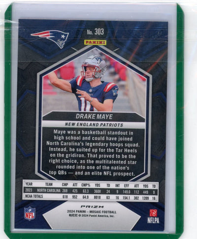 Drake Maye 2024 Panini Mosaic Pink Camo Prizm