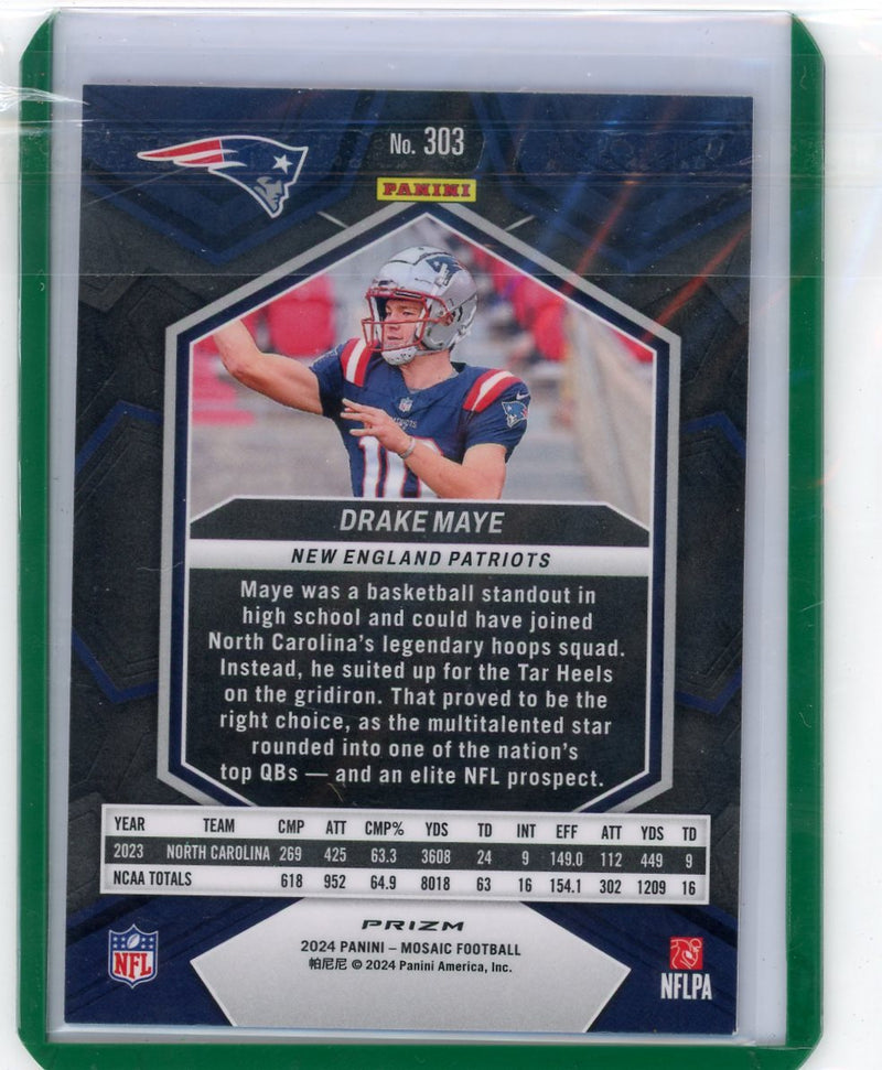 Drake Maye 2024 Panini Mosaic Pink Camo Prizm