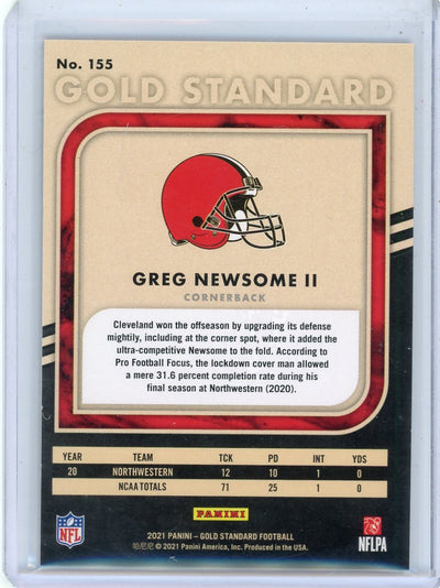 Greg Newsome II 2021 Panini Gold Standard Sapphire rookie card #'d 5/5