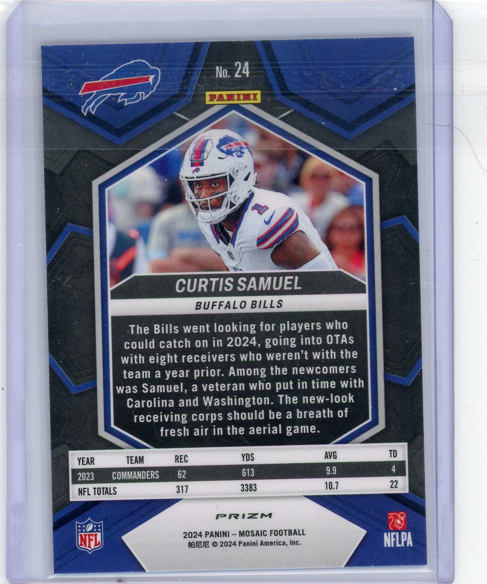 Curtis Samuel 2024 Panini Mosaic Genesis Prizm