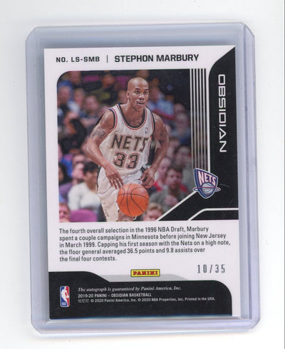 Stephon Marbury 2019-20 Panini Obsidian Lightning Strike autograph #'d 10/35