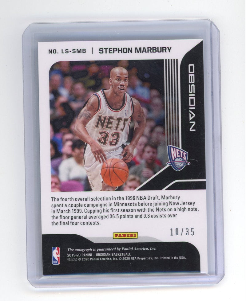 Stephon Marbury 2019-20 Panini Obsidian Lightning Strike autograph 