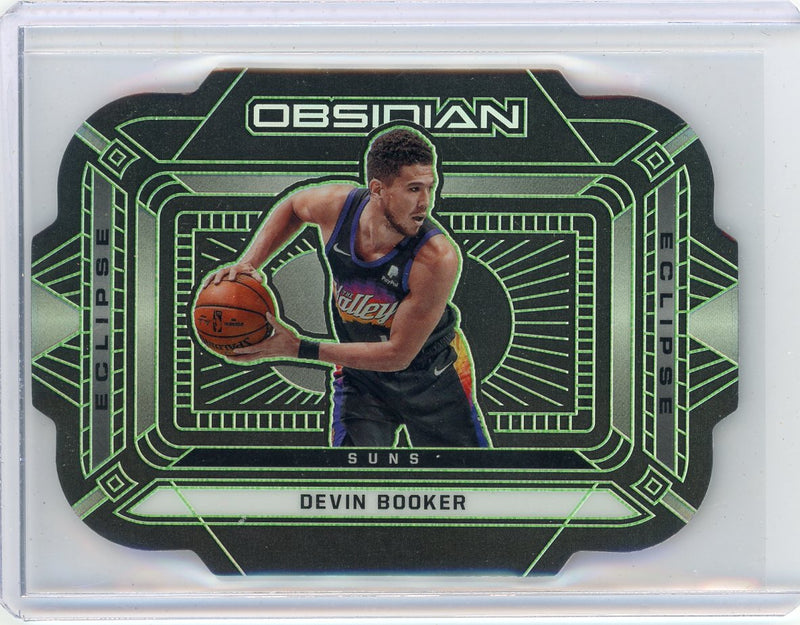 Devin Booker 2020-21 Panini Obsidian die-cut neon green prizm 