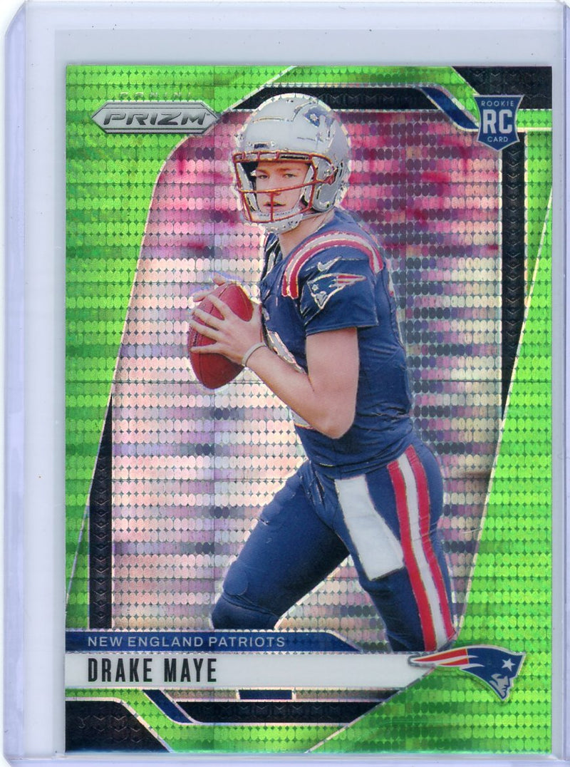 Drake Maye 2024 Panini Neon Green Pulsar Prizm RC
