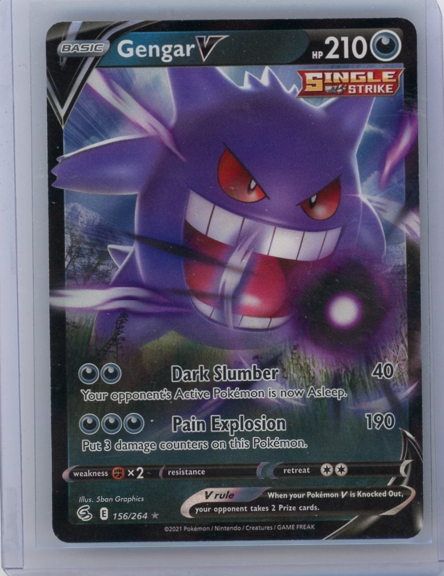 Gengar V Single Strike Pokemon Sword & Shield Fusion Strike Holo 156/264