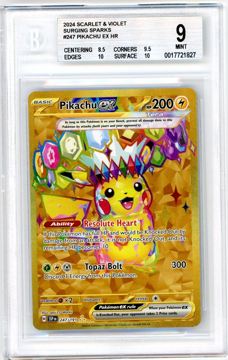 Pikachu ex Pokémon Surging Sparks Gold Secret rare 