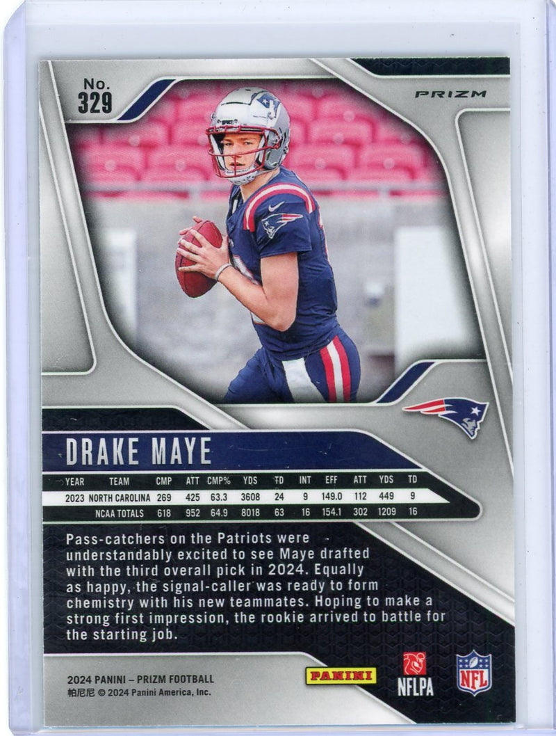 Drake Maye 2024 Panini Neon Green Pulsar Prizm RC