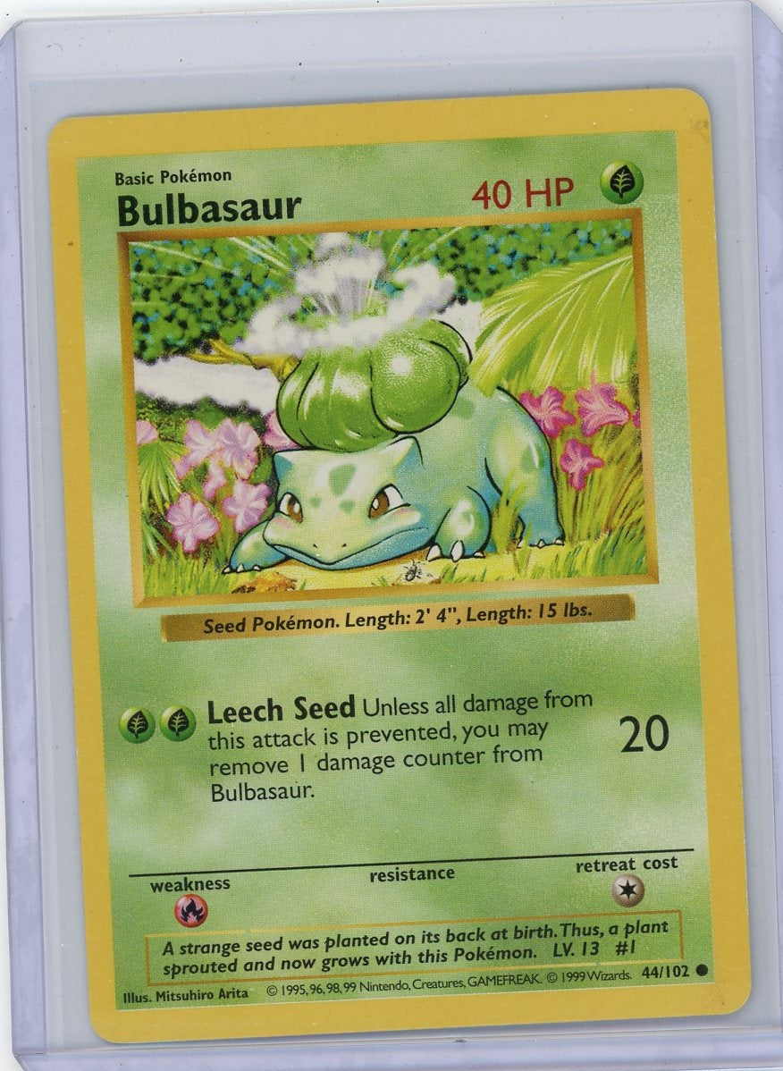 Bulbasaur Pokémon Base Set Shadowless #44/102