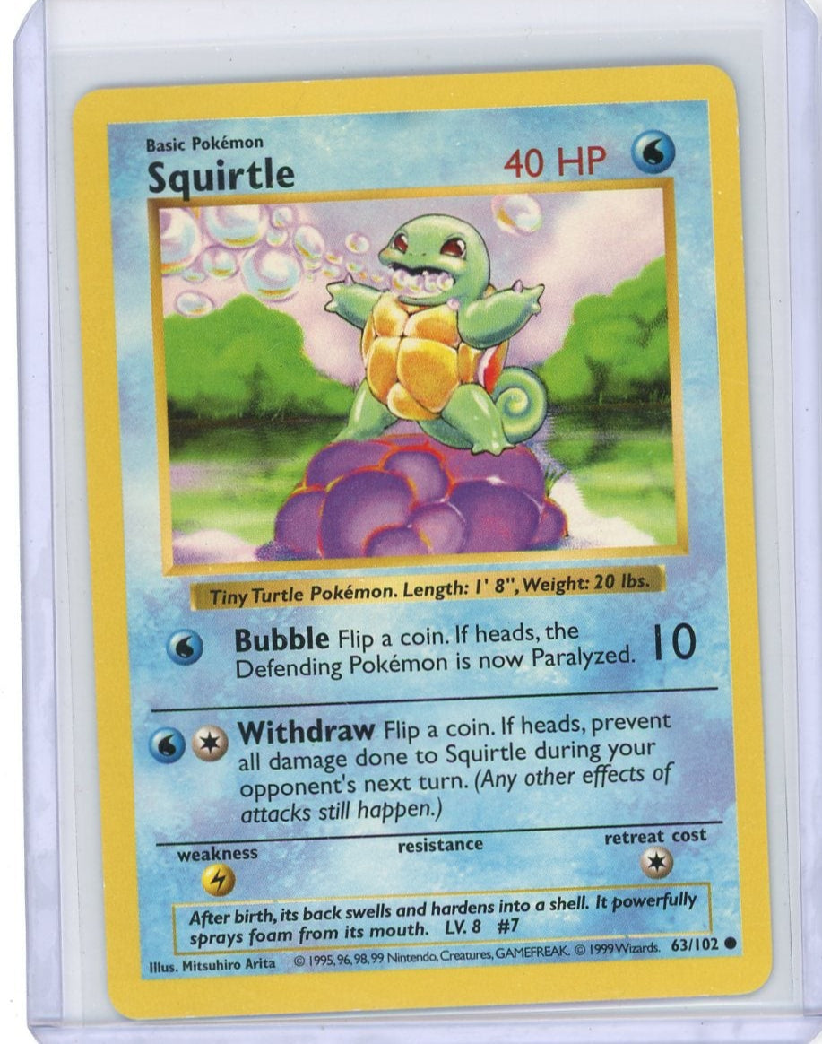 Squirtle Pokémon Base Set Shadowless #63/102