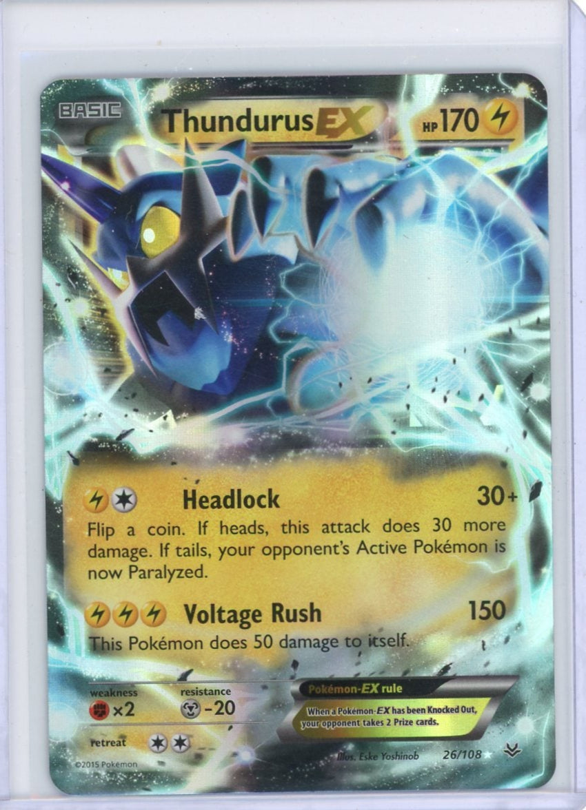 Thundurus EX Pokémon Roaring Skies Ultra-Rare #26/108