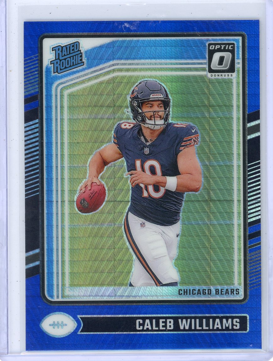 Caleb Williams 2024 Panini Donruss Optic Rated Rookie Blue Hyper Prizm