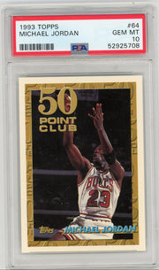 Michael Jordan 1993 Topps 50 Point Club PSA 10