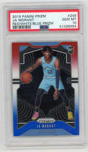 Ja Morant 2019 Panini Red White & Blue Prizm PSA 10