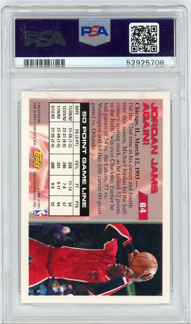 Michael Jordan 1993 Topps 50 Point Club PSA 10