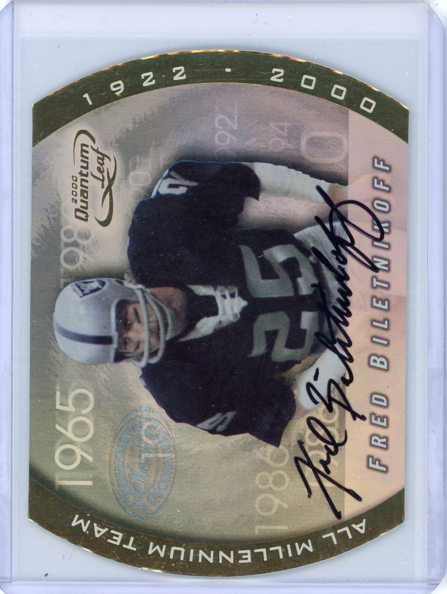 Fred Biletnikoff 2000 Leaf Quantum All-Millenium Team Autograph #011/100