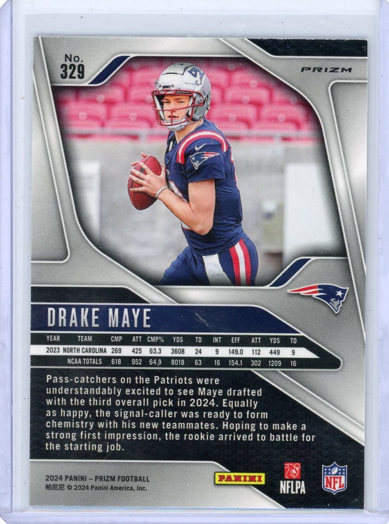 Drake Maye 2024 Panini Silver Prizm RC