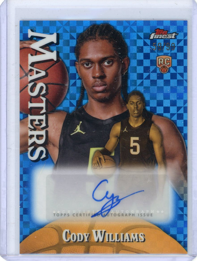 Cody Williams 2024-25 Topps Finest Masters Auto Blue Xfractor 