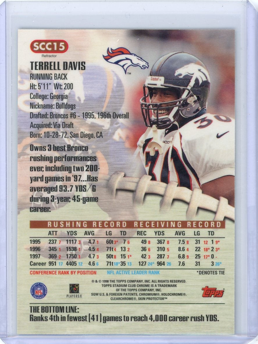 Terrell Davis 1998 Stadium Club Chrome SCC15 Refractor