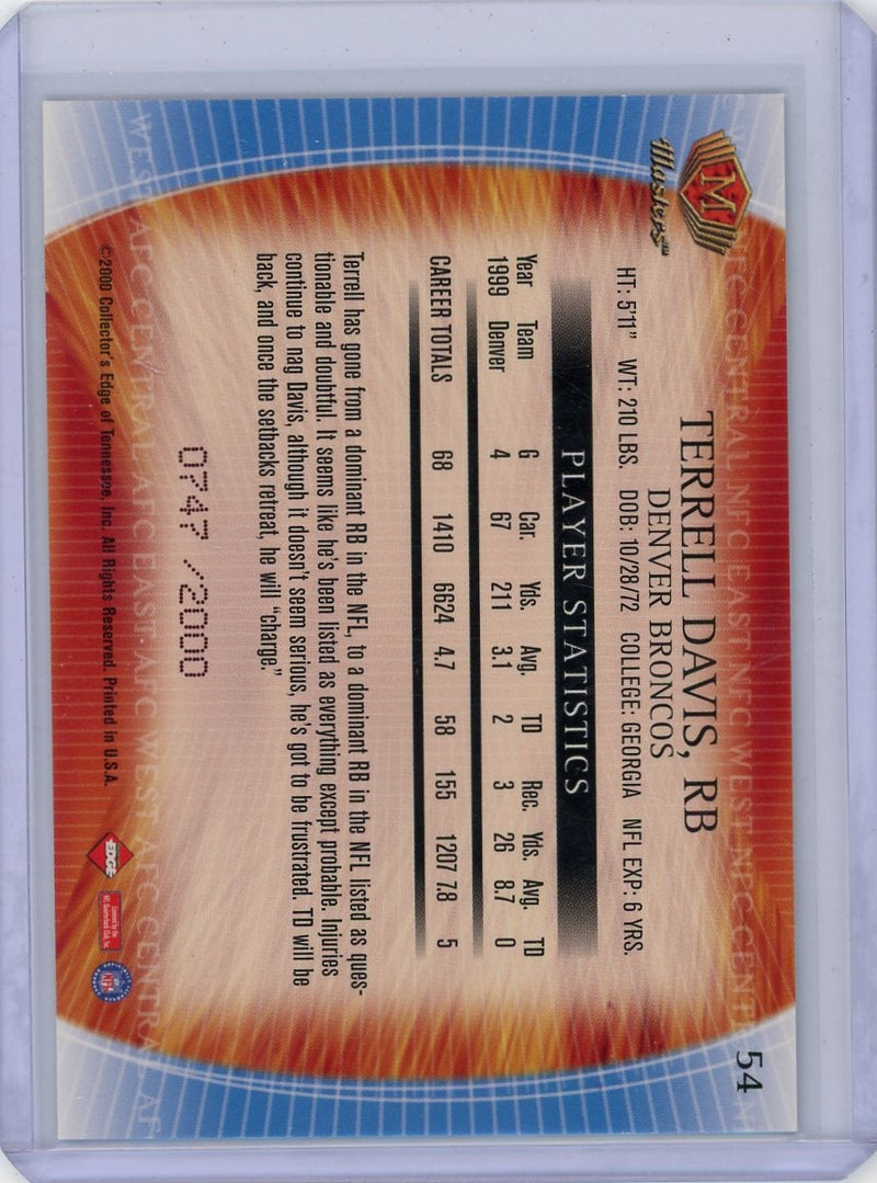 Terrell Davis 2000 Masters Refractor 