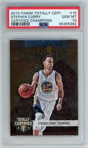 Stephen Curry 2015 Panini Totally Certified Champions #'d 185/199 PSA 10