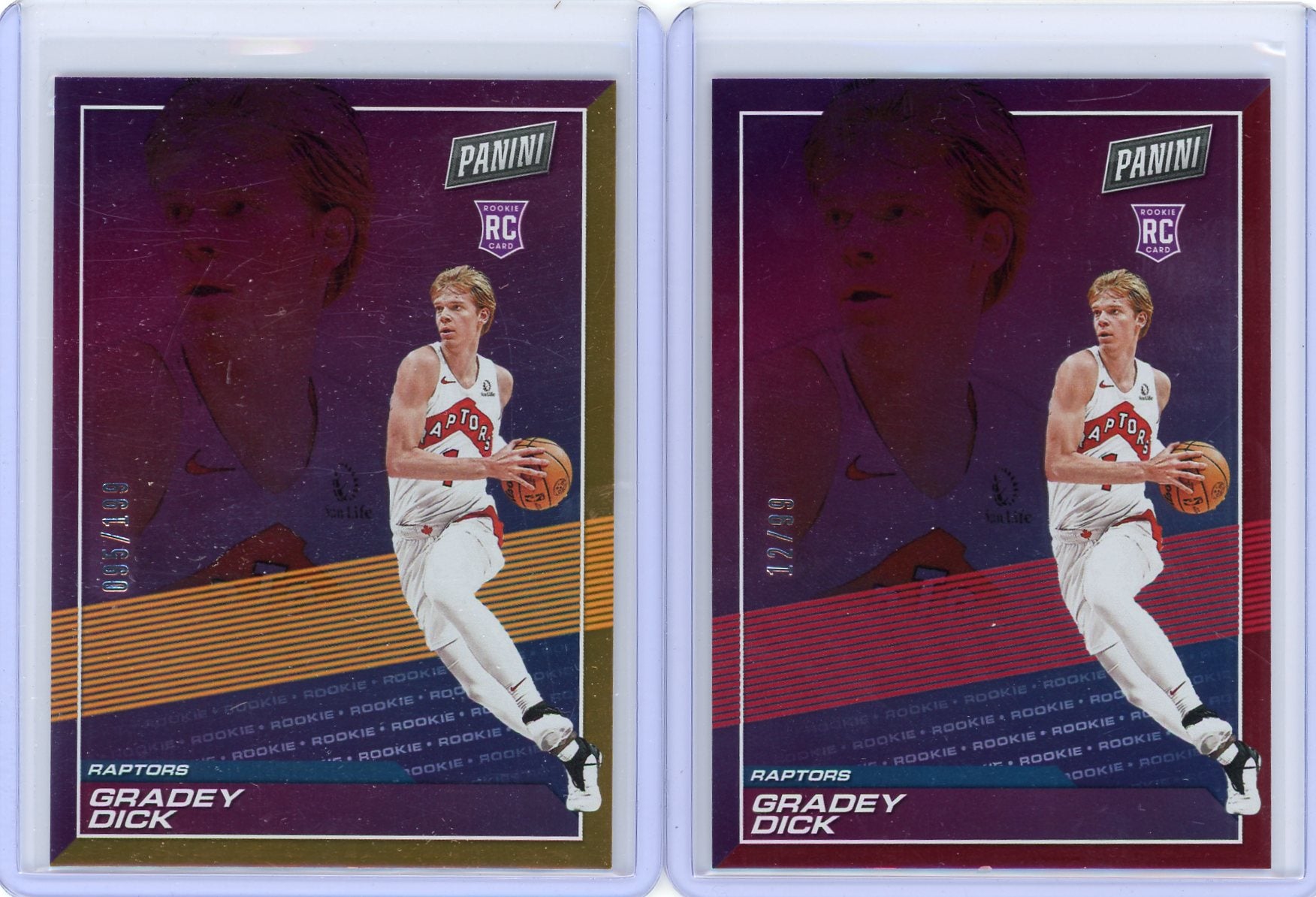 Gradey Dick 2024 Panini Player of the Day #'d /99 + /199 RC 2-card lot