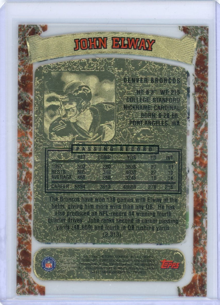 John Elway 1998 Topps Leading Legends Insert