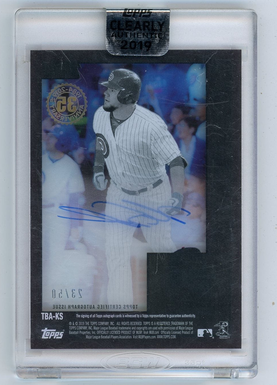 Kyle Schwarber 2019 Topps Clearly Authentic Autograph Red #'d 23/50