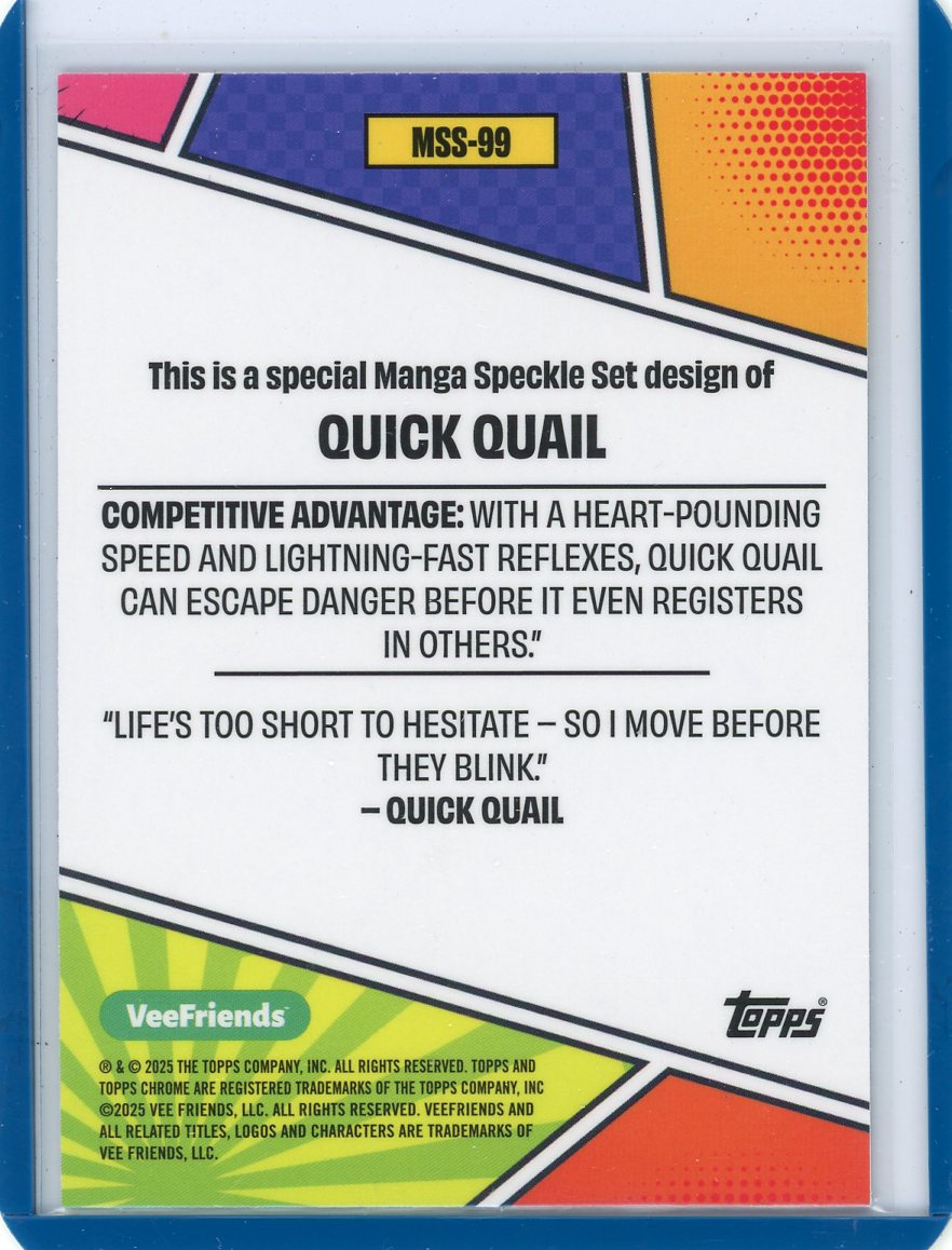 Quick Quail 2025 Topps Chrome VeeFriends Manga Speckle refractor