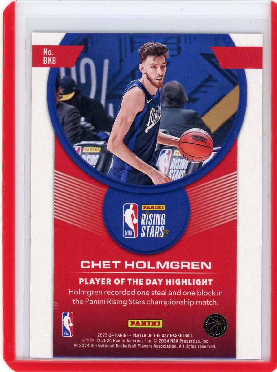 Chet Holmgren 2024 Panini Player of the Day Rising Stars red #'d 79/99