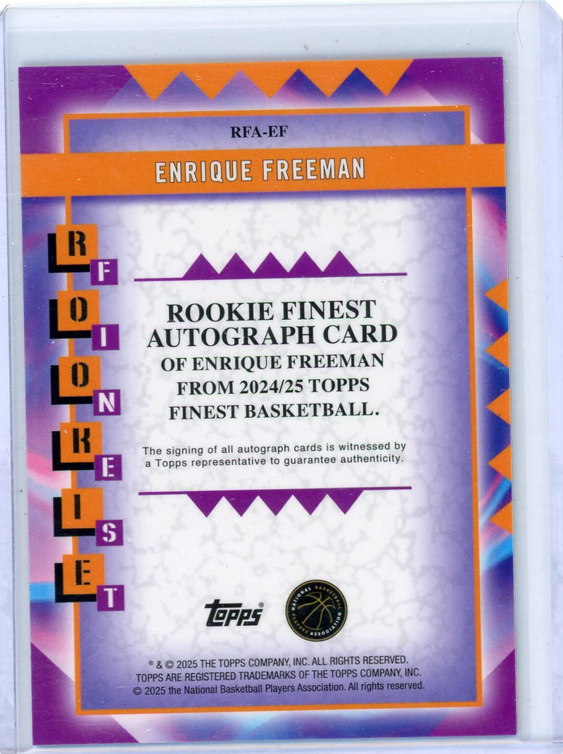 Enrique Freeman 2024-25 Topps Rookie Finest Autograph