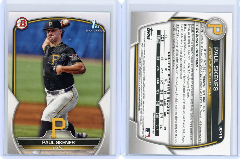 Paul Skenes 2023 1st Bowman Draft paper