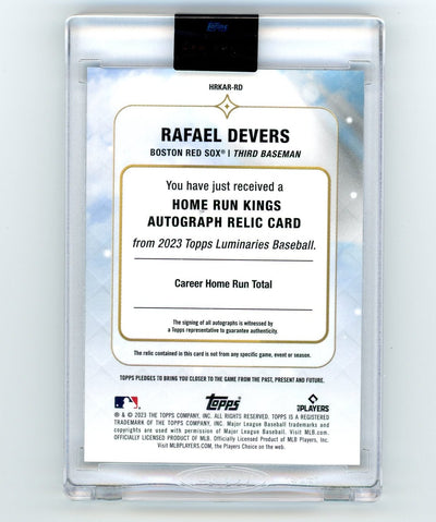 Rafael Devers 2023 Topps Luminaries Home Run Kings Autograph relic #'d 12/15