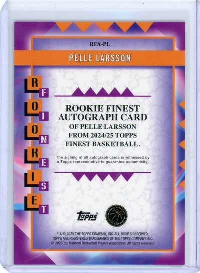 Pelle Larsson 2024-25 Topps Rookie Finest Autograph #'d 79/99