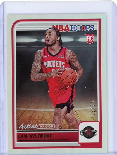 Cam Whitmore 2023-24 Panini NBA Hoops Artist Proof rookie card #'d 05/25