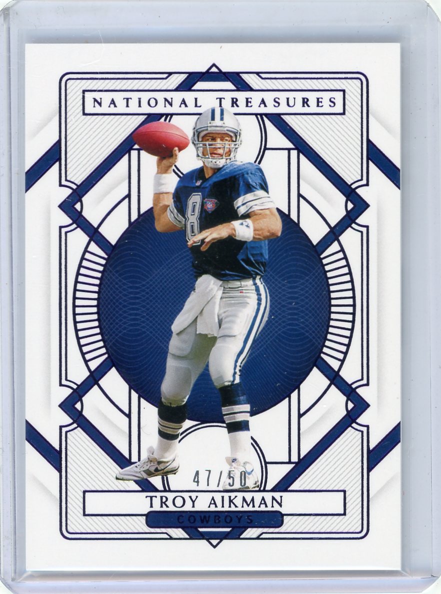 Troy Aikman 2020 Panini National Treasures purple #'d 47/50