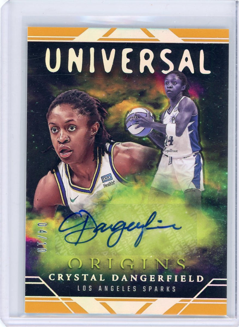 Crystal Dangerfield 2024 Panini Origins WNBA Universal autograph gold 